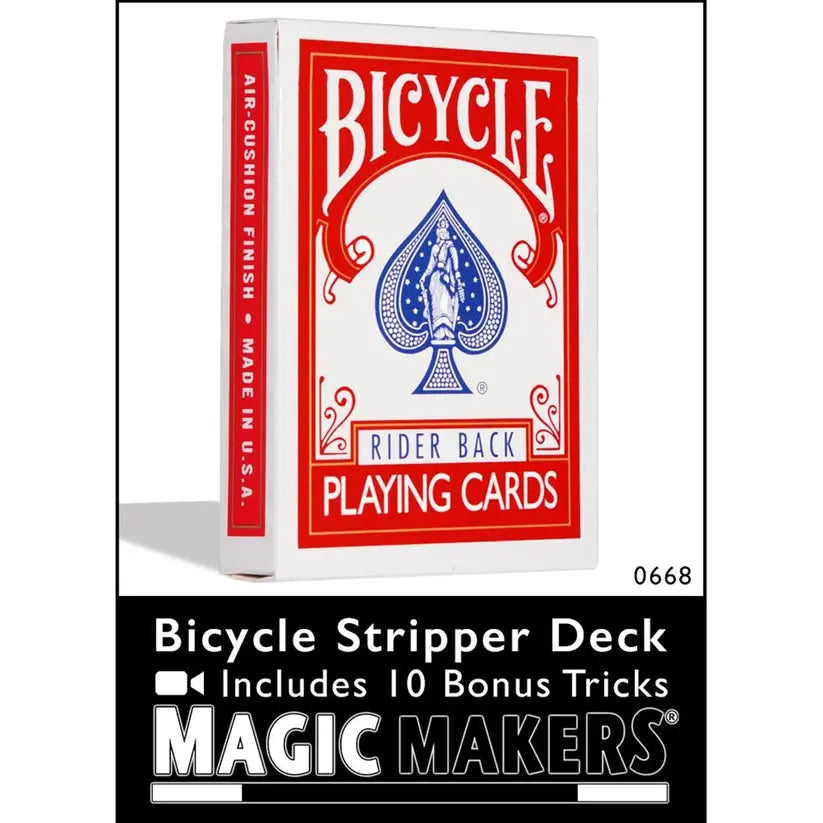 Bicycle Stripper Deck - Red - With 10 Bonus Tricks-Magic Makers Inc Magic Makers Inc.