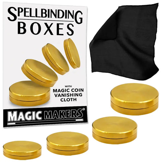 Spell Binding Boxes With Magic Coin Vanishing Cloth-Magic Makers Inc, Magic Makers Inc.