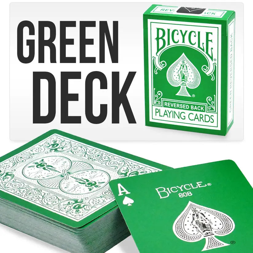 Green & White Reversed Back Bicycle Deck Playing Cards-Magic Makers Inc Magic Makers Inc.