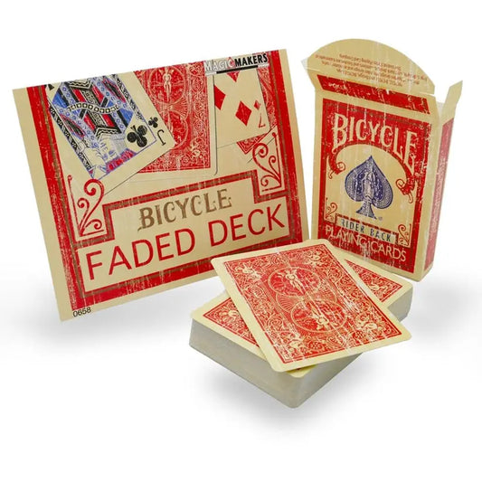 Red Faded Vintage Style Bicycle Deck Playing Cards-Magic Makers Inc. Magic Makers Inc.