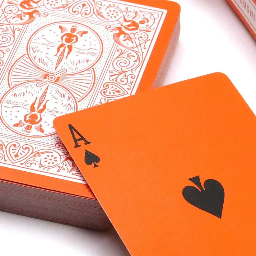 Orange & White Reversed Back Bicycle Deck Playing Cards-Magic Makers Inc Magic Makers Inc.