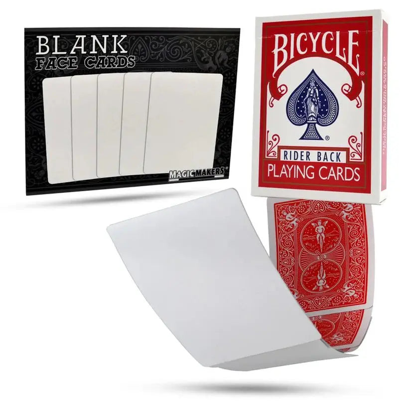 Magic Makers Blank Face Red Back Deck in Bicycle Stock Cards Magic Makers Inc.