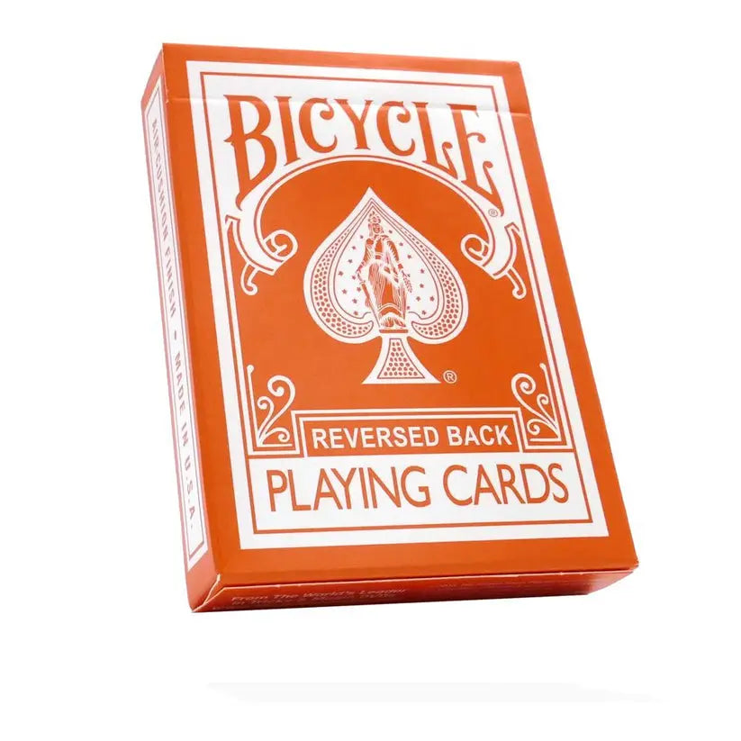 Orange & White Reversed Back Bicycle Deck Playing Cards-Magic Makers Inc Magic Makers Inc.