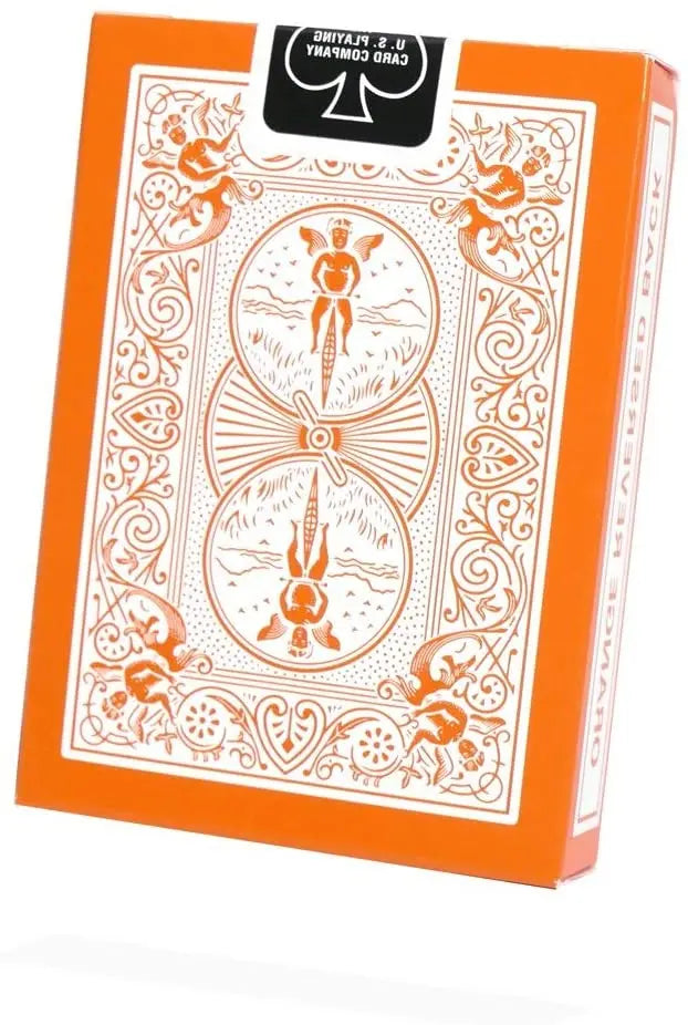 Orange & White Reversed Back Bicycle Deck Playing Cards-Magic Makers Inc Magic Makers Inc.