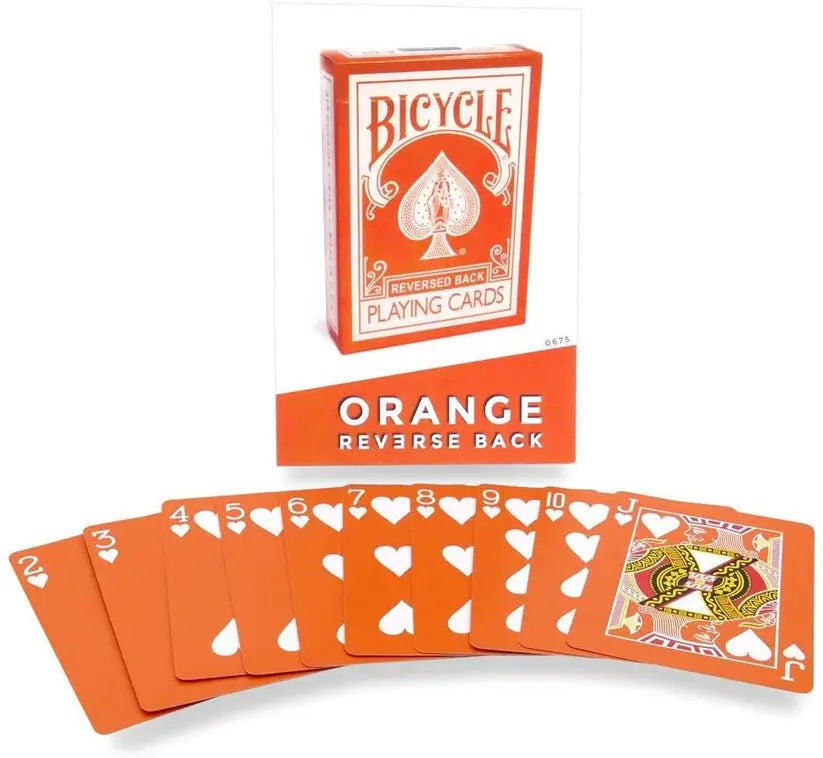 Orange & White Reversed Back Bicycle Deck Playing Cards-Magic Makers Inc Magic Makers Inc.