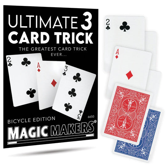 Ultimate 3 Card Trick - With Both Red & Blue Back Bicycle Card Sets Amazing Ray Magic